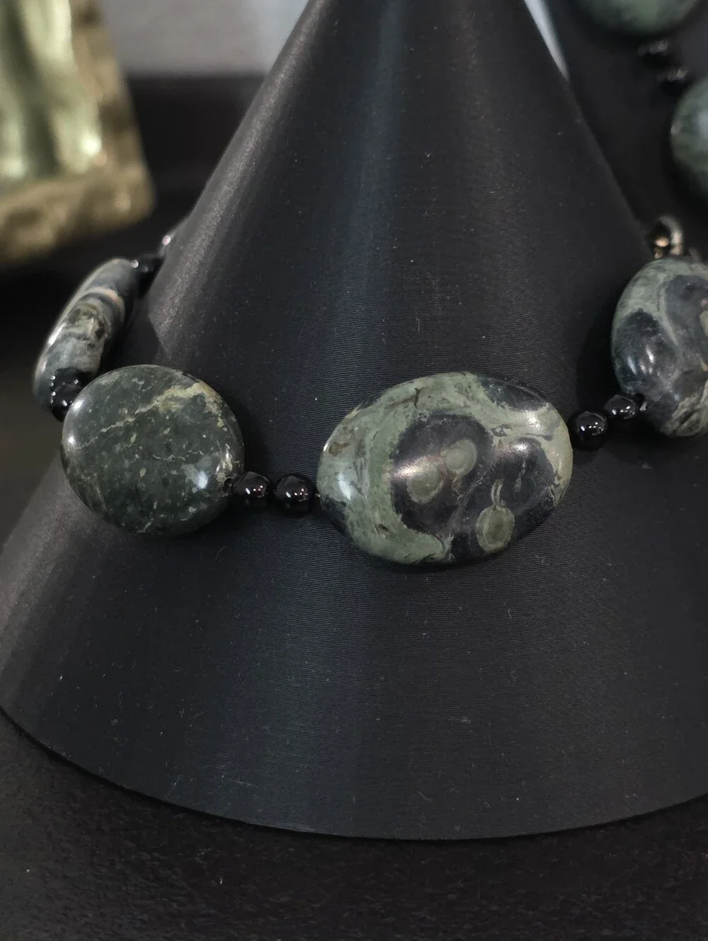 Natural Kambaba Jasper Statement Necklace & Bracelet Matching Set